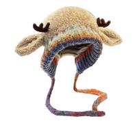Générique Reindeer Horn Hat - Soft Knitted Wool | Christmas Hat 53-58 cm with Earpads | Keeps your head warm and brings party, also serves as a cute bag for