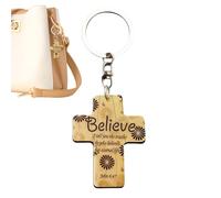Générique Religiöser Tasche Charme, Jesus Wood Schlüsselring Mit Bibelvers | Religiöse Schlüsselkette Für Männer Frauen Gebet Pastoren Ostern Weihnachts Taufe Kirche Schulabschluss Reise Pastoren