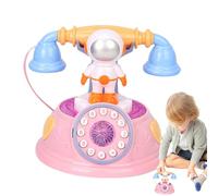 Générique Retro Wired Fixed Phone Toy | Astronaut Design Retro Rotatable Phone Toy, Portable Retro Rotatable Phone Toy with Light, for Bedroom, Office,