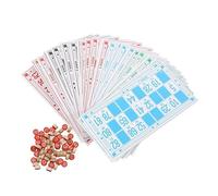 Générique Retro Wooden Interactive Bingo Game | Big Character Card Game with Match and Chess | for Teens Party Gathering Event Birthday Home School
