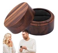 Générique Ring Box, Wood 5x5x3.6 Cm | Wooden Ring Boxes With Rotating Lid, Engagement, Portable Jewelry Case For Proposal, Travel