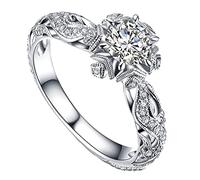 Générique Rings Toys Rings Out Jewelry Accessories Engagement Ring Hollow Wedding Women Rings Accessories Tips Rings, 7, Metal, No Gemstone