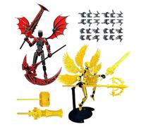 Générique Robot Action Figure | 2 Assembled Sets of Robot with Wings | Movable Seals, Table Decor | Toy Object Decoration for Lovers Games Living Room, Bedroom, Library and