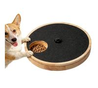 Générique Rotating Wooden Scratching Board with Treat Box - Dog Nail Scraper | for Puppies and Small Dogs - Living Room, Bedroom, Balcony