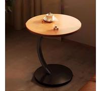 Générique Round White Wood Coffee Table with Marble Effect Top, Easy Assembly, Ideal for Small Spaces, Living Room, Bedroom, Office