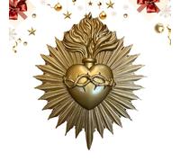 Générique Sacred Heart Wall Decor - Decorative Sculpture Wall | Sacred Heart Resin Decoration for Collectors Vintage Living Room Office Church Corridor Wedding Coffee Shop