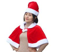 Générique Santa Cloak, Christmas Cape | Short Red and White Christmas Coat,Christmas Clothing Accessories, Christmas Costumes for Girls