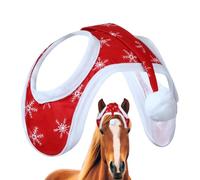 Générique Santa Hats for Horses | Christmas Equestrian Costume - Breathable Snowflake Pattern Head Cover for Festive Events Farm Decoration