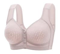 Générique Satin Body Seamless Bra with Snap Front Closure for Women Full Coverage No Underwire Comfortable Lightly Lined Wirefree for Girls Days Red, purple, 10