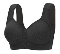 Générique Satin Body Seamless Bra with Snap Front Closure for Women Full Coverage No Underwire Comfortable Lightly Lined Wirefree for Girls Days Red, Black, 14