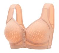 Générique Satin Body Seamless Bra with Snap Front Closure for Women Full Coverage No Underwire Comfortable Lightly Lined Wirefree for Girls Days Red, Pink Gold, 14