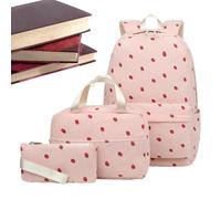 Générique School Backpack | Cute Corduroy Satchel Set | Lunch Box Pouch Bag - for Sports University Travel Hiking Excursion Camping Outdoor Activities, b, Se référer au descriptif, Refer to