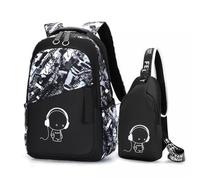 Générique School backpack for primary school and college, casual style, large capacity., Black, Taille unique, Daypack Backpacks