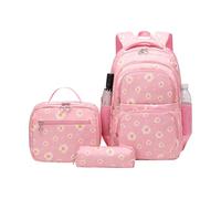 Générique School Bag for Students Elementary School School Bag Set - Lunch Bag Set | for Students Teen Boys Girls Teens Travel Vacation Going Out Daily, Pink, Se référer au descriptif, Refer to