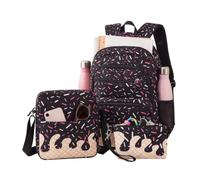 Générique School Bag Girl School Backpack 3 Compartments Aesthetic Ice Cream, Black, Se référer au descriptif, Refer to description