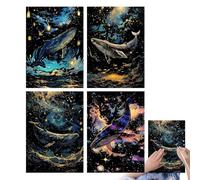 Générique Scratch Art Paper for Adults, Scratch Painting for Adults | Scratch Art Kit for Boys Glow in the Dark Paper Craft Kits for Girls Boys Adults