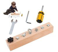 Générique Screwdriver Board Set - Fine Motor Skills Development Activity Wooden Occupation Game with Screwdriver for Boys and Girls 3 Years and Up Garden