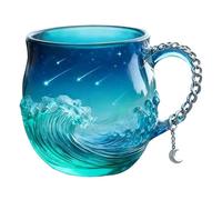 Générique Sea Glass Wave Cup | 414ml Hand Blown Drinking Container, Milk Mug With For Juice Milk Study Dining Room Office Restaurant Kitchen Hotel