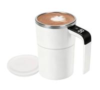 Générique Selbstrührende Mug - Rührbecher | Coffee Mug Mit Automatischer Rührfunktion Für Kaffee & Tee, Aufladbarer 380ml Getränkebecher Mit Deckel, Weiß - Neuheit