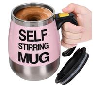 Générique Self Stirring Mug, 400ml Stainless Steel Tumbler Battery Powered Automatic Magnetic Brewing Mug - for Milk Tea Powdered Drink Home Office Travel Camping