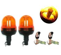 Générique Set of 2 Orange LED Beacons 12-24 V 3 Flash Modes with 2 L-Shaped Brackets Stainless Steel for Agricultural Vehicles Trucks Commercial Vehicles