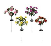 Générique Set of 4 Outdoor Solar Azalea Lights - Artificial Flowers Bright IP65 Waterproof | Solar Garden Decoration for Lawn, Yard & Graveyard