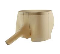 Générique Sexy Sexy Sexy U Shaped U Shaped Lingerie Set Ice Pants Trace Underpa Boxing Trunk for Men Sexy Hot Costume, beige, XXL