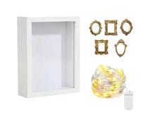 Générique Shadow Box Picture Frame, Easy Assembly Household Ornament - 25 x 25cm Golden Frame Display Memory Box | Versatile Wedding Birthdays Housewarmings Mothers Girlfriends Families Friends