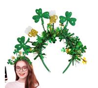 Générique Shamrock Hairband - Shamrocks Pattern Festive Band, Green Striped Carnival Hair Accessory Bowler Theme | Suitable for Women Girls Irish Celebration Parade Festival Themed Outfit Wear