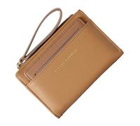 Générique Short Zipper Wallet, Lightweight Credit Card Wallet with Lanyard, 4.92 x 3.54 x 0.98 inches, Stylish Compact Multi Functional Coin Purse, Large Capacity for Important Notes and Cash, Brown,