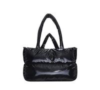 Générique Shoulder Bag Minimalist Elegant Women's Soft Fabric Cotton Plain Shoulder Bag for Everyday Travel Leisure, The black, One size, Traditional backpack