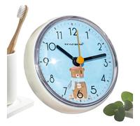 Générique Silent Wall Clock with Suction Cup, Battery Operated | Decorative Wall Clock Solid Fixing for Living Room Kitchen Bathroom Glass Tiles School Office Farmhouse Table