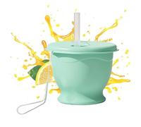 Générique Silicone Cup 15cl Reusable with Straw and Wrist Strap | Foldable Silicone Travel Water Cup | For Adults Teens Students Gym Picnic Beach Juice Soda Drink