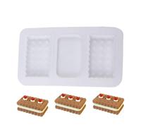 Générique Silicone Mould For Baking - 3D Square Baking Moulds, Mousse Moulds & Cakes - For Biscuits Cakes Chocolate Puddings Home Party Restaurant
