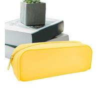 Générique Silicone Pencil Pouch for School and Office, Aesthetic Soft Pen Storage Case with Secure Zipper, Stationery Organizer Bag for Students, Kids and Writing Supplies Holder, yellow, Se référer