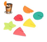 Générique Silicone Wine Markers for Glasses, Drink Identification Sign - 6 Pieces Fruit Shape Cocktail Glass Identifiers Wine Accessories for Party Wedding
