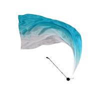 Générique Silk Dance Veil, Silk Poi Veil, Beautiful Dance Flags with Swivel Balls - Gradient Color Belly Veil, Worship Flags for Church, Stomach, SP