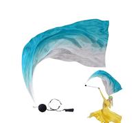Générique Silk Poi, Silk Dance Veils, Praise Dance Flags with Balls - Belly Veil Poi, Beautiful Gradient Colour Worship Flags for Church
