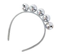 Générique Silver Disco Ball Headband | Retro New Year Headpiece - Vintage Mirror Ball Headband | For Men Concert Holiday Birthday New Year Christmas Event Themed School Show