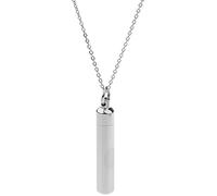 Générique Silver Stainless Steel Capsule Pendant Urn Crematory Jewellery Ashes, Stainless Steel