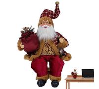 Générique Sitting Santa Decorations | 13.8 Inch Father Plush Christmas Decorations,Holiday Gift Seasonal Gift Home Decor Party Supplies, Red Wine Gold, Se référer au descriptif, Refer to description
