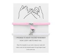 Générique Small Moon Bracelets For Bracelet Rings His And Hers Adjustable 8 Love Heart Bracelet Jewelry Valentine Mm Couple With Steel Rings, one size, Metal, No Gemstone