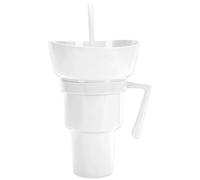 Générique Snack & Drink Cup - Snack Cup | Drink Cup with Snack Bowl on Top for Chips, Candy, Fruit, Desserts, Popcorn, Juice, Milk Tea Chips