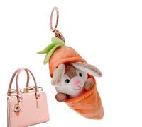 Générique Soft Rabbit Plush Key Ring Cute Rabbit Charm for Family Friends Colleagues Easter Party