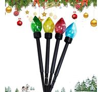 Générique Solar Christmas Decorations | Solar LED Garden Decorations - 4 Pieces Path Lights Colors | For Lawn Patio Front Door Porch Fence Party Edge