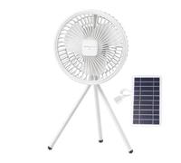 Générique Solar Fan Floor Air Blower And Tripod Desk | Portable Solar Fan with Light for Picnic Park Patio Fishing Camping Beach Garden Tent