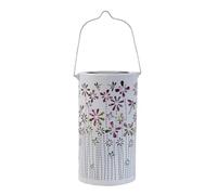 Générique Solar Lantern | Decorative Iron Lamp with Floral Projection Multi-Coloured | Decorative Lanterns for Outdoor, Lawn Path, Pavement, Porch, Garden, Yard