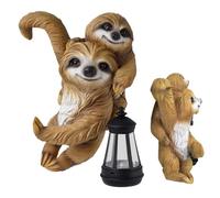 Générique Solar Lazy Decoration with Light | Cute Resin Waterproof Sloth Shape, Solar Lantern Garden Statue | for Lawn, Balcony, Flowerbed, Park, Yard