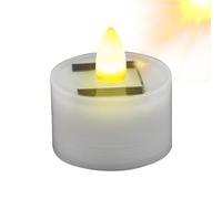 Générique Solar Powered Tea Candles, Reusable LED Light Candles, Flameless Flickering Fake, Waterproof Outdoor Indoor Lantern Garden Home Decor, Energy Efficient, 3.5x3.8 cm