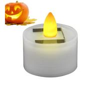 Générique Solar Powered Tea Candles, Reusable LED Light Candles, Flameless Flickering Fake, Waterproof Outdoor Indoor Lantern Garden Home Decor, Energy Efficient, 3.5x3.8 cm